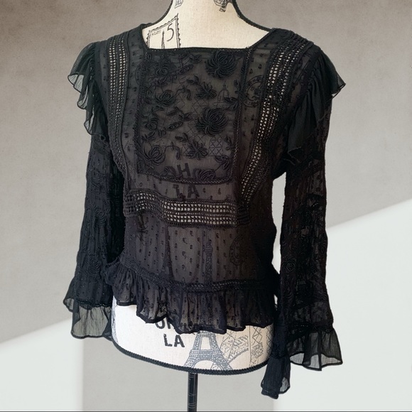 ZARA boho chic blouse SMALL - Picture 5 of 11